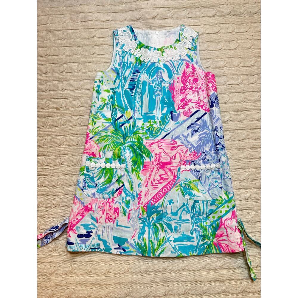 Lilly Pulitzer Classic Shift Dress sz 5 Elephant Bohemian Queen Print